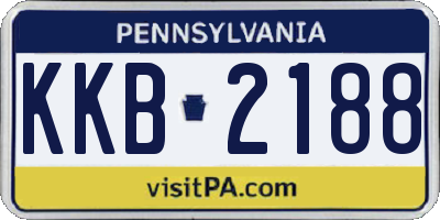 PA license plate KKB2188