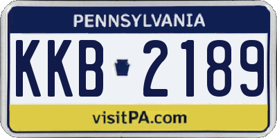 PA license plate KKB2189