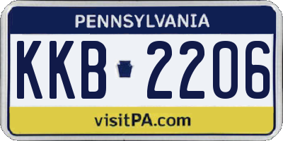 PA license plate KKB2206