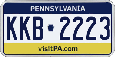 PA license plate KKB2223