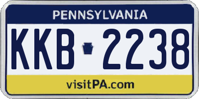 PA license plate KKB2238