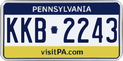 PA license plate KKB2243