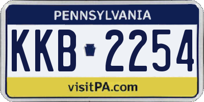 PA license plate KKB2254