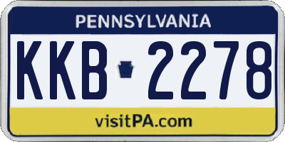 PA license plate KKB2278