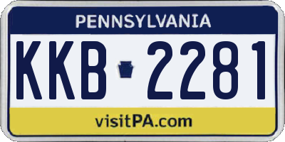 PA license plate KKB2281