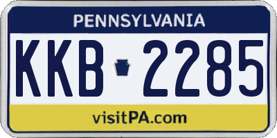 PA license plate KKB2285