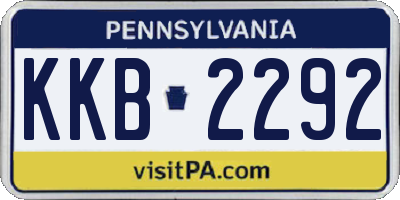 PA license plate KKB2292
