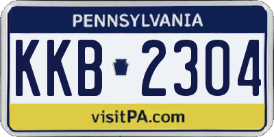 PA license plate KKB2304