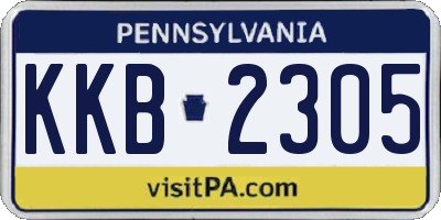 PA license plate KKB2305