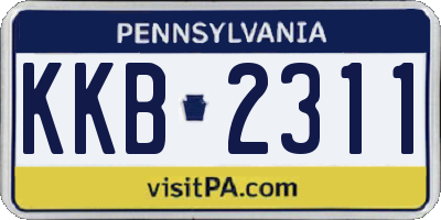 PA license plate KKB2311