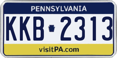 PA license plate KKB2313