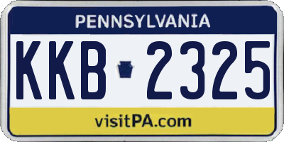 PA license plate KKB2325