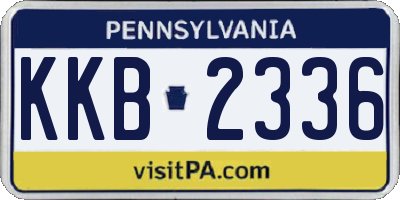PA license plate KKB2336
