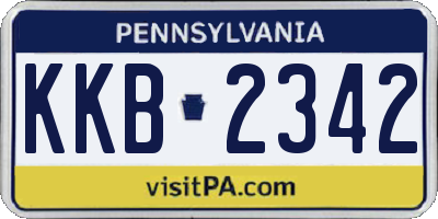 PA license plate KKB2342