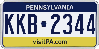 PA license plate KKB2344