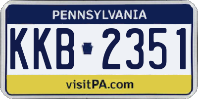 PA license plate KKB2351