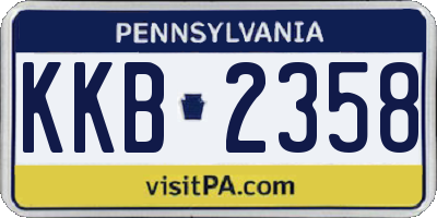 PA license plate KKB2358