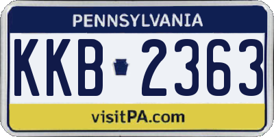 PA license plate KKB2363
