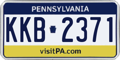 PA license plate KKB2371