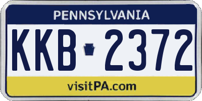 PA license plate KKB2372