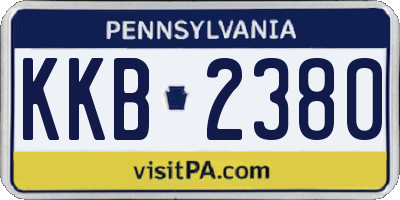 PA license plate KKB2380