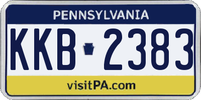 PA license plate KKB2383