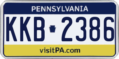 PA license plate KKB2386