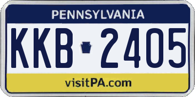 PA license plate KKB2405