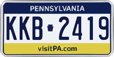 PA license plate KKB2419