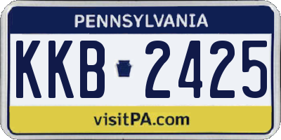 PA license plate KKB2425