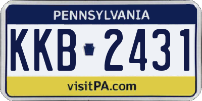 PA license plate KKB2431