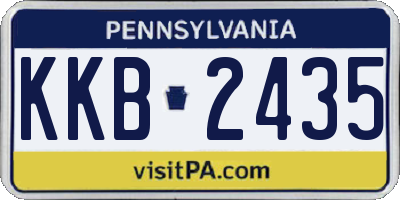 PA license plate KKB2435