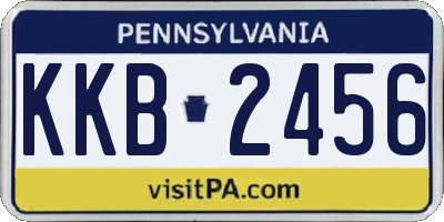 PA license plate KKB2456