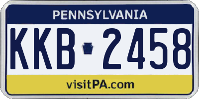 PA license plate KKB2458