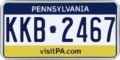 PA license plate KKB2467
