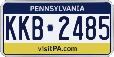 PA license plate KKB2485