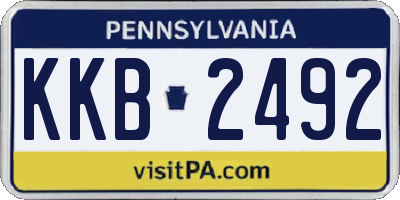 PA license plate KKB2492