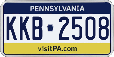 PA license plate KKB2508