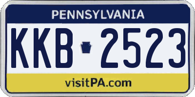 PA license plate KKB2523