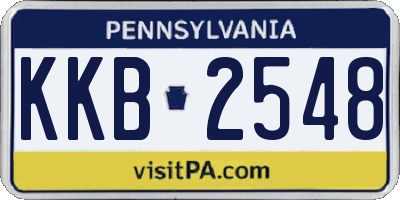 PA license plate KKB2548