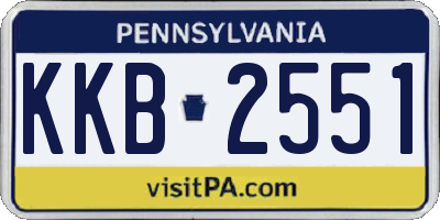 PA license plate KKB2551