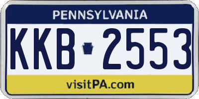 PA license plate KKB2553