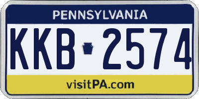 PA license plate KKB2574