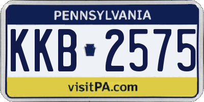 PA license plate KKB2575