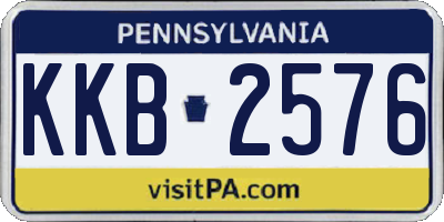 PA license plate KKB2576