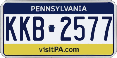 PA license plate KKB2577