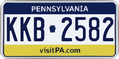 PA license plate KKB2582