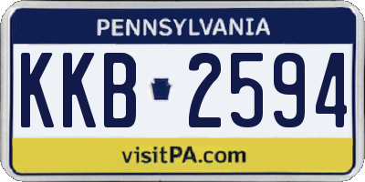 PA license plate KKB2594