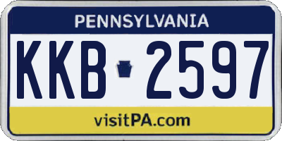 PA license plate KKB2597