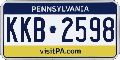 PA license plate KKB2598
